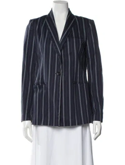 Pre-owned Amur Striped Blazer In Blue