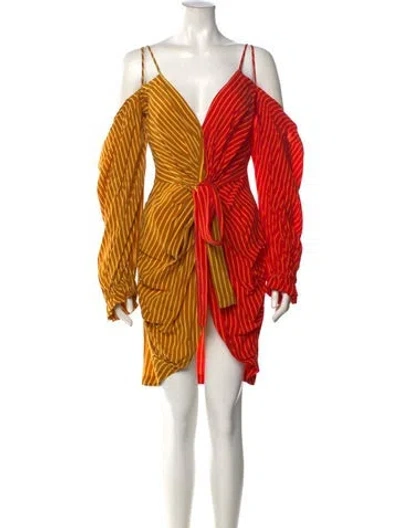 Pre-owned Amur Striped Knee-length Dress In Multi