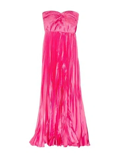 Pre-owned Amur Striped Long Dress In Pink