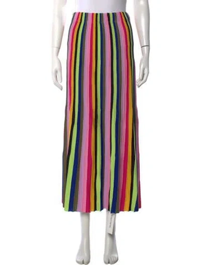 Pre-owned Amur Striped Long Skirt In Pink