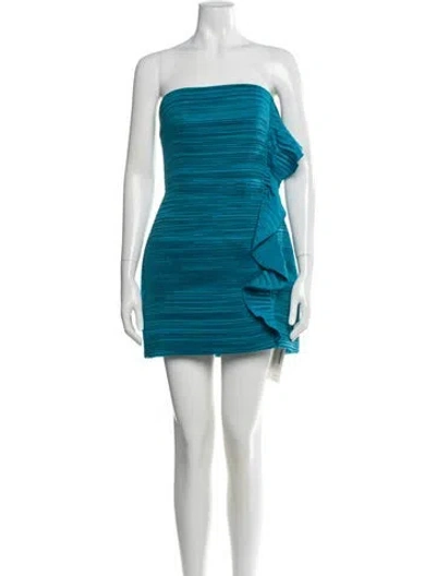 Pre-owned Amur Striped Mini Dress In Blue