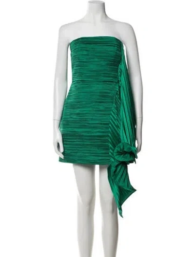 Pre-owned Amur Striped Mini Dress In Green