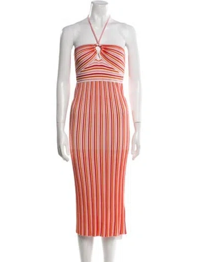 Pre-owned Amur Striped Mini Dress In Orange