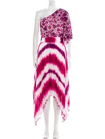 Pre-owned Amur Tie-dye Print Long Dress W/ Tags In Purple