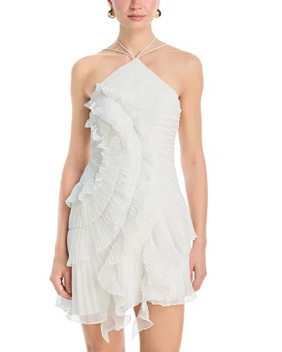 Amur Velora Asymmetrical Mini Dress In White