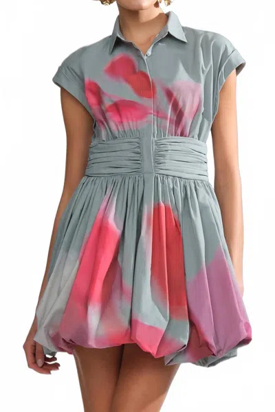 Amur Virena Bubble Mini Dress In Cumulus Tulip In Multi