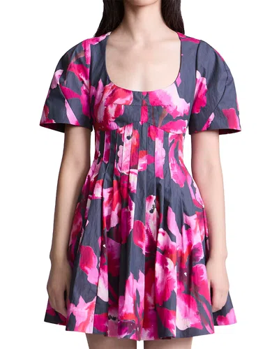 Amur Vivanca Puff Sleeve Dress In Purple