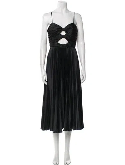 Pre-owned Amur V-neck Knee-length Dress In Blue