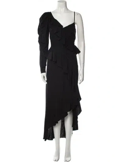 Pre-owned Amur V-neck Long Dress W/ Tags In Black