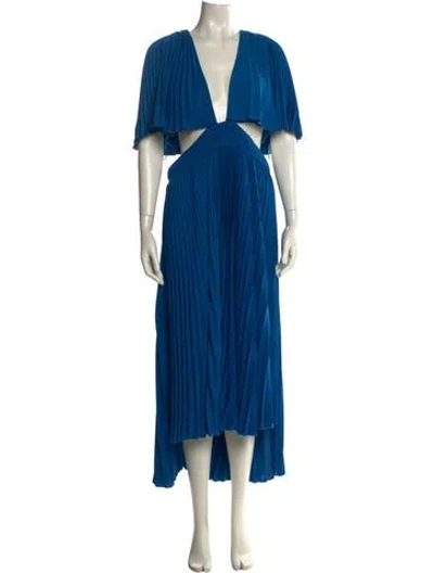 Pre-owned Amur V-neck Long Dress W/ Tags In Blue