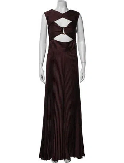 Pre-owned Amur V-neck Long Dress W/ Tags In Burgundy