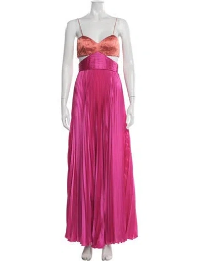 Pre-owned Amur V-neck Long Dress W/ Tags In Pink