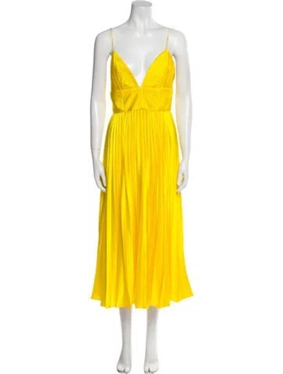 Pre-owned Amur V-neck Midi Length Dress W/ Tags In Orange