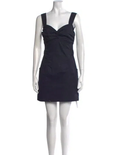 Pre-owned Amur V-neck Mini Dress In Black