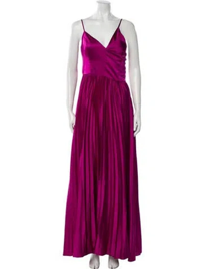 Pre-owned Amur V-neck Mini Dress In Pink