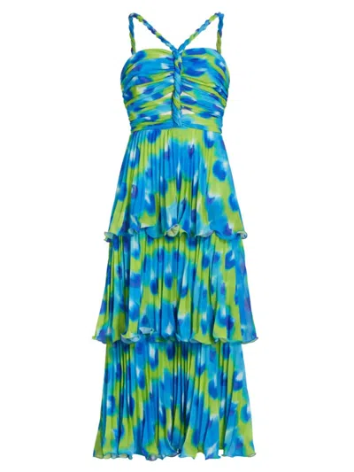 Amur Brant Tiered Midi Dress In Brilliant Plume