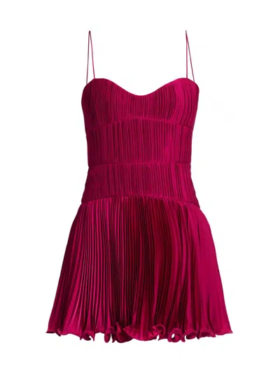 Amur Cami Plisse Mini Dress In Red