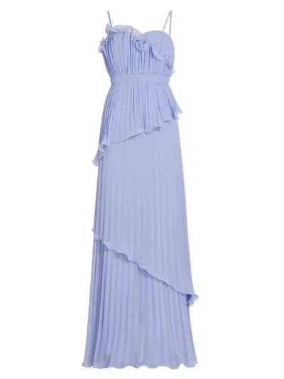 Amur Women's Cassy Pleated Tiered Gown In Grape Hyacinth