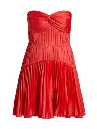 Amur Catrina Mini Pleated Dress In Red