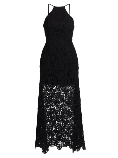 Amur Crochet Midi Dress In Black