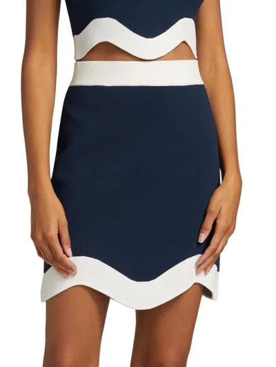 Amur Women's Dean Knit Scallop-hem Miniskirt In Brown