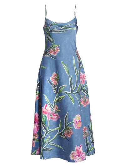 Amur Delilah Midi Dress In Blue