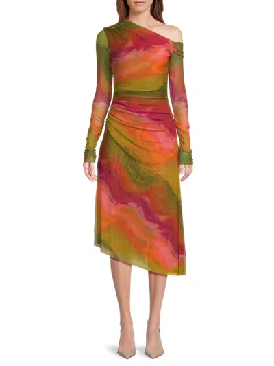 Amur Women's Drena Watercolor Mesh Midi-dress