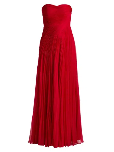 Amur Women's Elea Strapless Pleated Gown