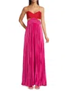 Amur Women's Elodie Colorblock Cutout Pleated Gown