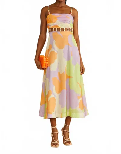 Amur Women's Georgie Beaded Waist Midi Dress In Colorblock In Multi