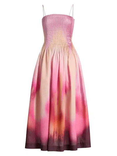 Amur Women's Grecia Printed Pleated Maxi Dress