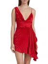 Amur Gwenn Pleated Mini Dress In Red