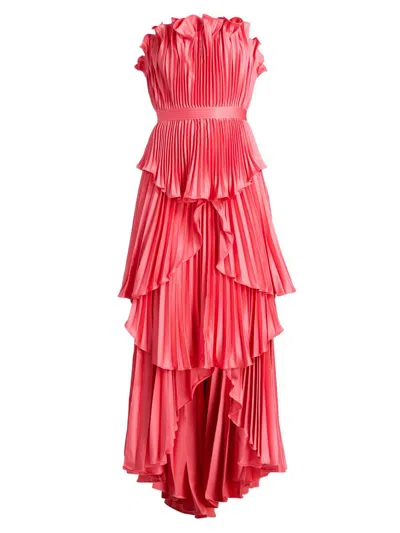 Amur Janey Tiered Shell Midi Dress In Pink