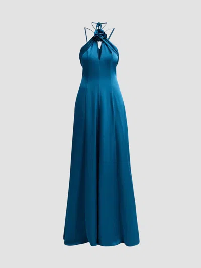 Amur Women's Julia Halterneck A-line Gown In Blue