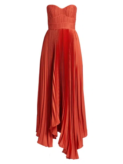 Amur Women's Juliett Plissé Midi-dress In Orange