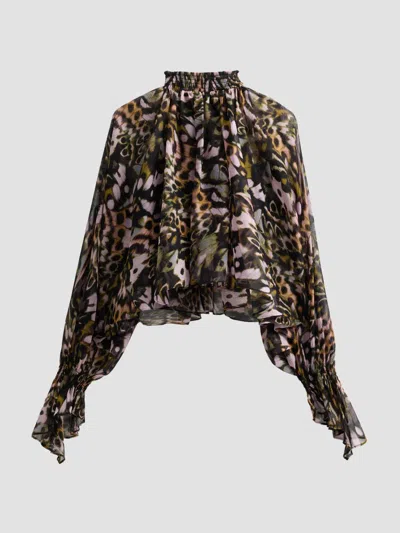 Amur Women's Kellen Printed Chiffon Top In Multi