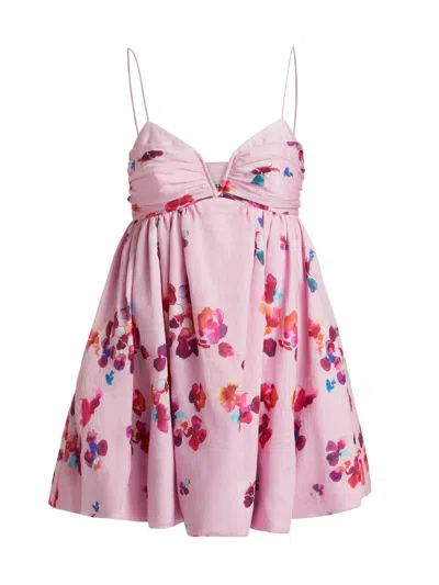 Amur Kimberly Linen Blend Bubble Mini Dress In Multicolor