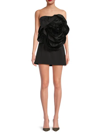 Amur Women's Legacy Rosette Strapless Minidress In Black