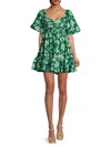 Amur Women's Martine Floral Sweetheart Mini Dress In Frog Flower
