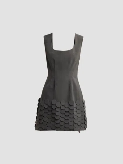 Amur Women's Mela Appliqué A-line Mini Dress In Black