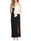 Amur Women's Melodie Draped Satin-panel Jersey Column Gown