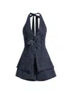 Amur Nevin Halter Romper In Blue