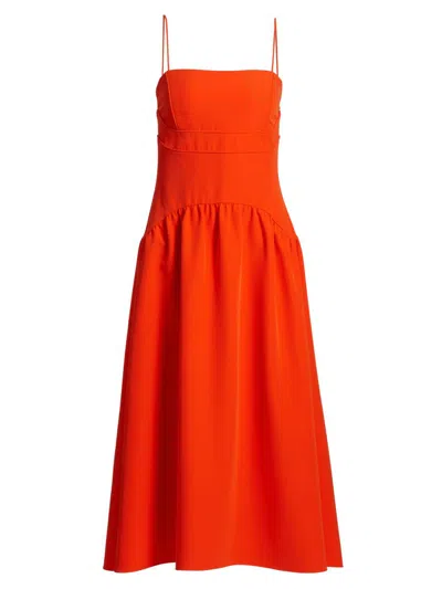 Amur Women's Oliver Cady Spaghetti Strap Midi-dress In Orange