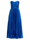 Amur Women's Pleated Strapless Belle Dress In Deep Oceans