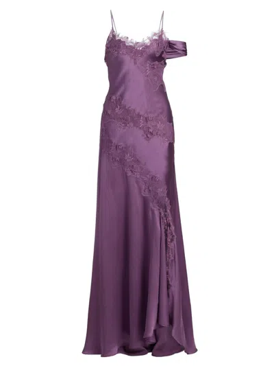 Amur Women's Reese Cascade Lace Gown In Purple