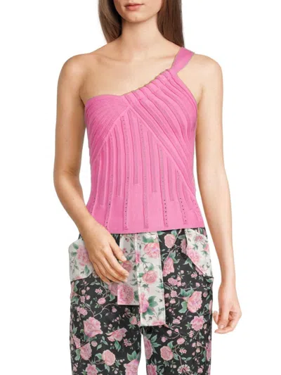 Amur Women's Rena Textured Knit Top In Pink Lotus