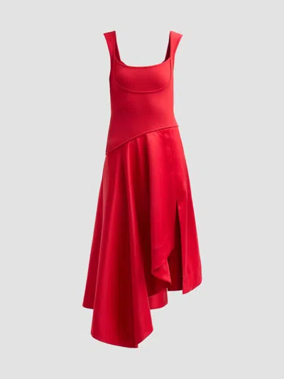 Amur Women's Scarlet Asymmetric Midi Dress In Red