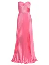 AMUR WOMEN'S STEF STRAPLESS PLEATED GOWN