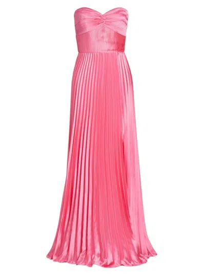Amur Women's Stef Strapless Pleated Gown In Pink Lotus