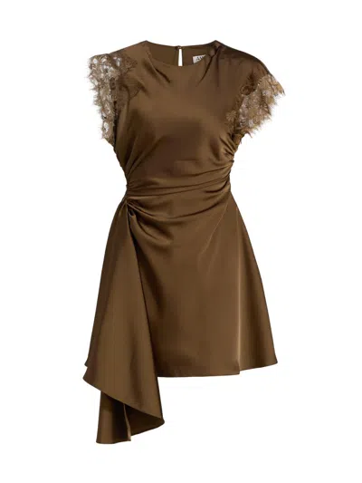 Amur Women's Zina Lace-trimmed Minidress In Brown